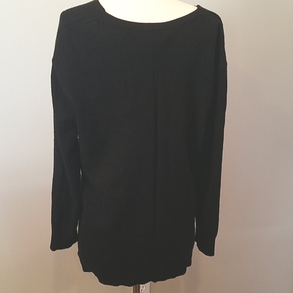 Anthropolgie Black V Neck Sweater sz L - Picture 4 of 16